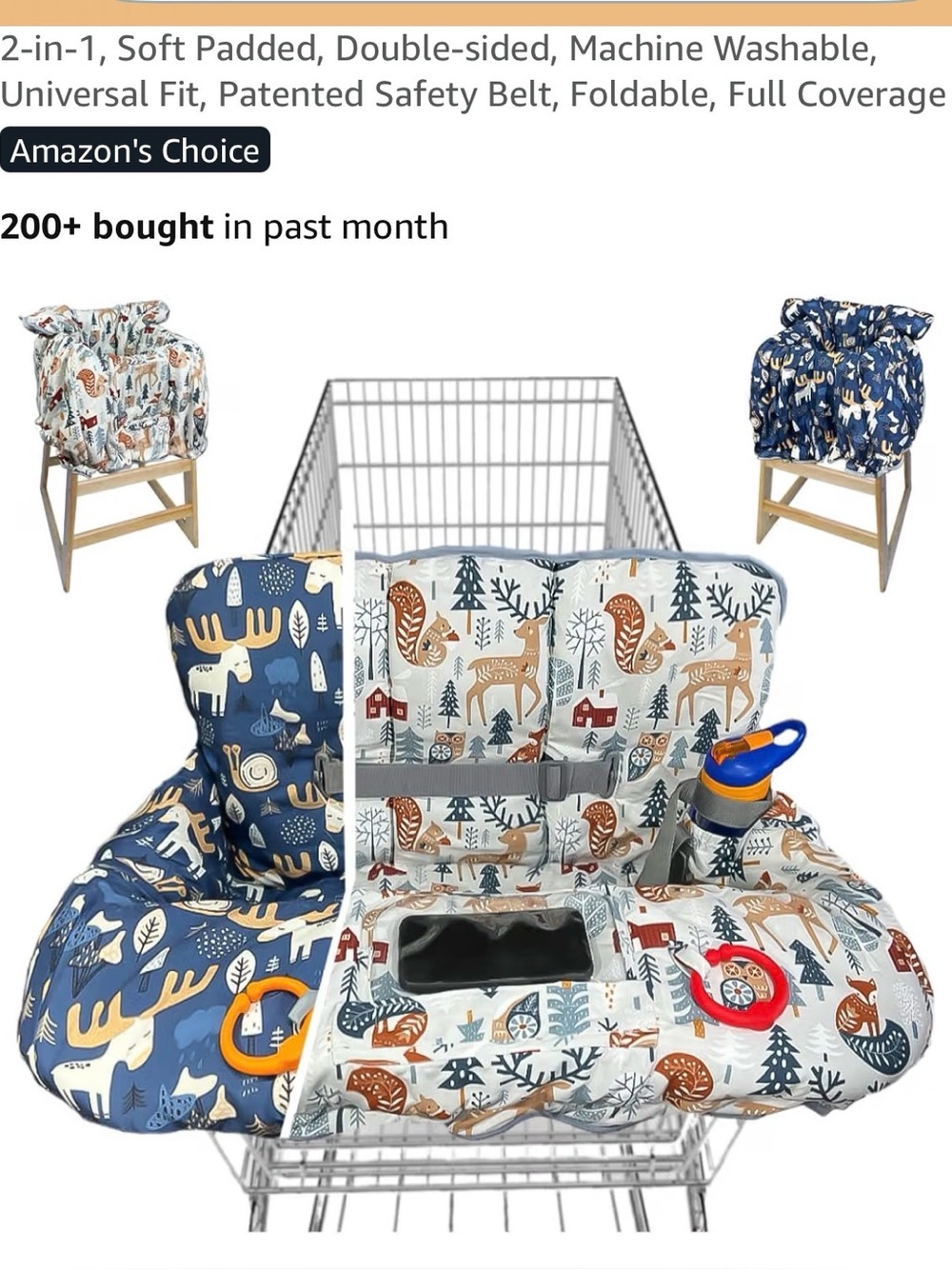 Double Sided Grocery Cart Seat Cover